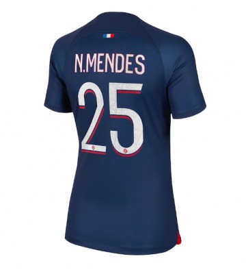 Paris Saint-Germain Nuno Mendes #25 Hemmatröja Kvinnor 2023-24 Kortärmad
